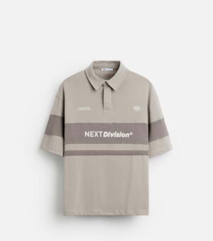 ZARA WASHED COLOUR BLOCK BROWN POLO MEN SHIRT