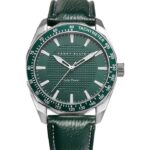perry ellis solar powered 3 hand quartz Green strap watch