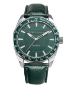 perry ellis solar powered 3 hand quartz Green strap watch