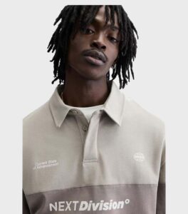 ZARA WASHED COLOUR BLOCK BROWN POLO MEN SHIRT UP