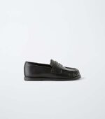 ZARA PENNY LOAFERS ALL BLACK KIDS SHOE SIDE