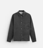 ZARA WAXED-EFFECT GREY OVER MEN SHIRT