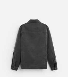 ZARA WAXED-EFFECT GREY OVER MEN SHIRT BACK
