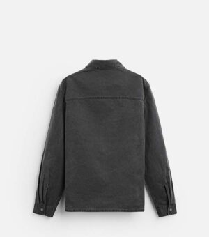 ZARA WAXED-EFFECT GREY OVER MEN SHIRT BACK