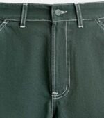 ZARA BERMUDA CONTRAST TOPSTITCHING GREEN SHORT UP