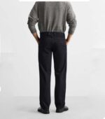 ZARA DENIM CHINO BLUE TROUSERS BACK