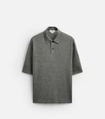 Zara Hemp Viscose Grey Men Polo
