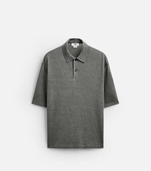 Zara Hemp Viscose Grey Men Polo