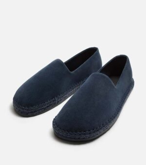 ZARA LEATHER ESPADRILLES NAVY BLUE MEN SHOE