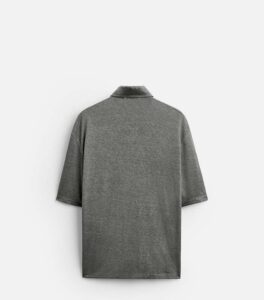 Zara Hemp Viscose Grey Men Polo back