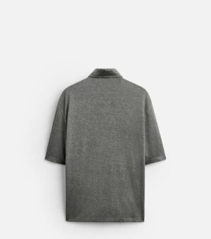 Zara Hemp Viscose Grey Men Polo back