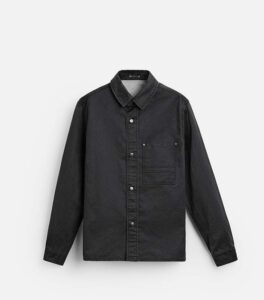 ZARA WAXED-EFFECT BLACK OVER MEN SHIRT