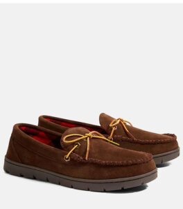 Timberland Men's Flannel-Lined Moc Dark Brown Shoe up