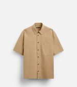 Zara Poplin Men Brown Shirt