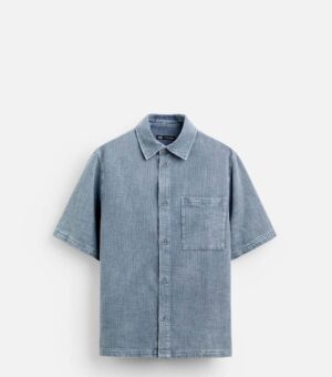 ZARA TEXTURED BLUE MEN SHIRT