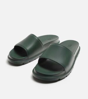 ZARA MONOCHROME GREEN MEN SLIDES