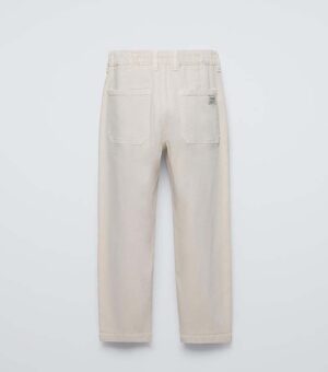 ZARA SLOUCHY CREAM KIDS JEANS BACK