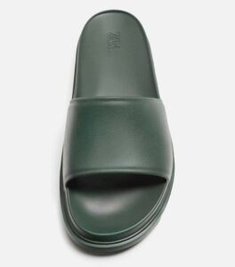ZARA MONOCHROME GREEN MEN SLIDES FRONT
