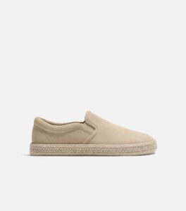 ZARA LACELESS LEATHER CREAM SNEAKERS SIDE