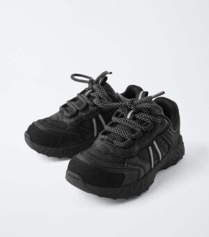 ZARA MONOCHROME BLACK KIDS SNEAKERS