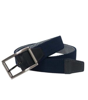 Boconi Reversible Elastic Braid Feather Navy Blue Belt
