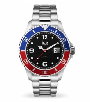 ICE Watch Black Dial Red Blue Silver Chain Watch