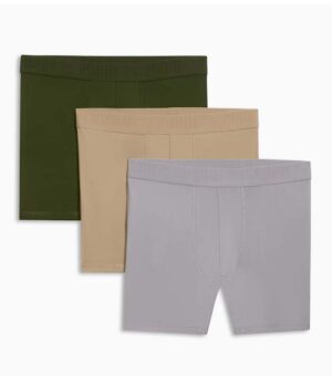 Puma Men's Ultra Soft Boxer Briefs (3 Pack) Brown/Grey