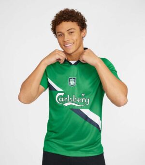 Liverpool 19999/00 Away Retro Green Jersey front