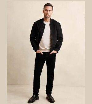 Banana Republic Black Slim Travel Corduroy Pant