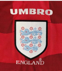 England Umbro Red 1998 Retro Jersey up logo