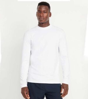 Old Navy Cozy Baselayer Mock-Neck White T-Shirt front
