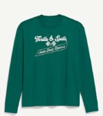 Old Navy Heavyweight Graphic Green Thrills And Spills T-Shirt