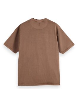 Scotch & Soda Relaxed Fit 3 Crosses Cotton Brown T-Shirt back