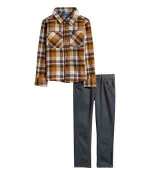 Weatherproof® Kids' Flannel Button-Up Shirt & Twill Pants