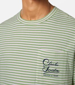 Scotch & Soda Relaxed Fit Stripe Pocket T-Shirt up