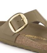 Birkenstock Gizeh Big Buckle Green Flip Flop Slide side up