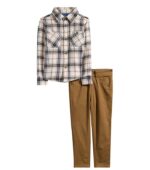 Weatherproof Kids' Flannel Shirt & Twill Pants Set