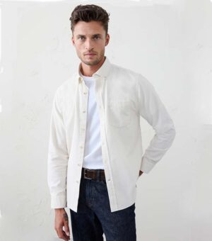 Banana Republic Slim-Fit Fine Wale Corduroy White Shirt