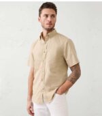 Banana Republic Slim-Fit Softwash Cotton Mocha Shirt front