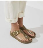 Birkenstock Gizeh Big Buckle Green Flip Flop Slide fitting